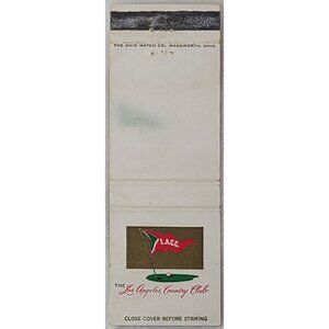 Front Strike Matchbook Cover Los Angeles Country Club CA California LACC